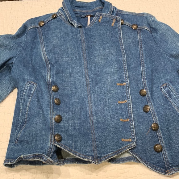 Free people Jean button soldier jacket